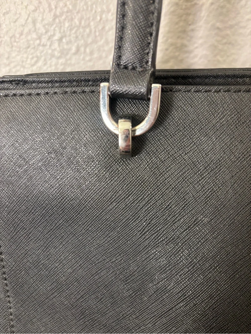 Michael Kors Black Tote with Gold Plate